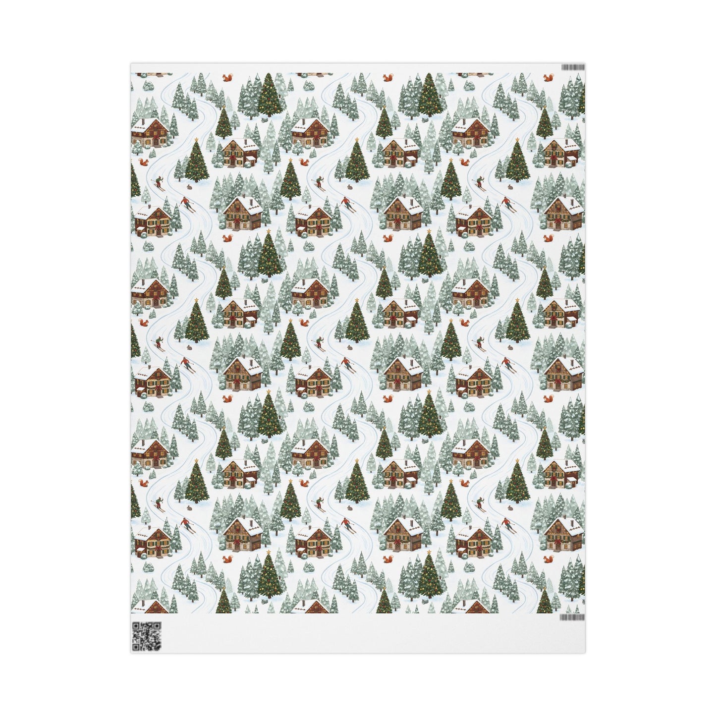 Holiday Ski Run Wrapping Paper: Alpine Christmas Gift Wrap