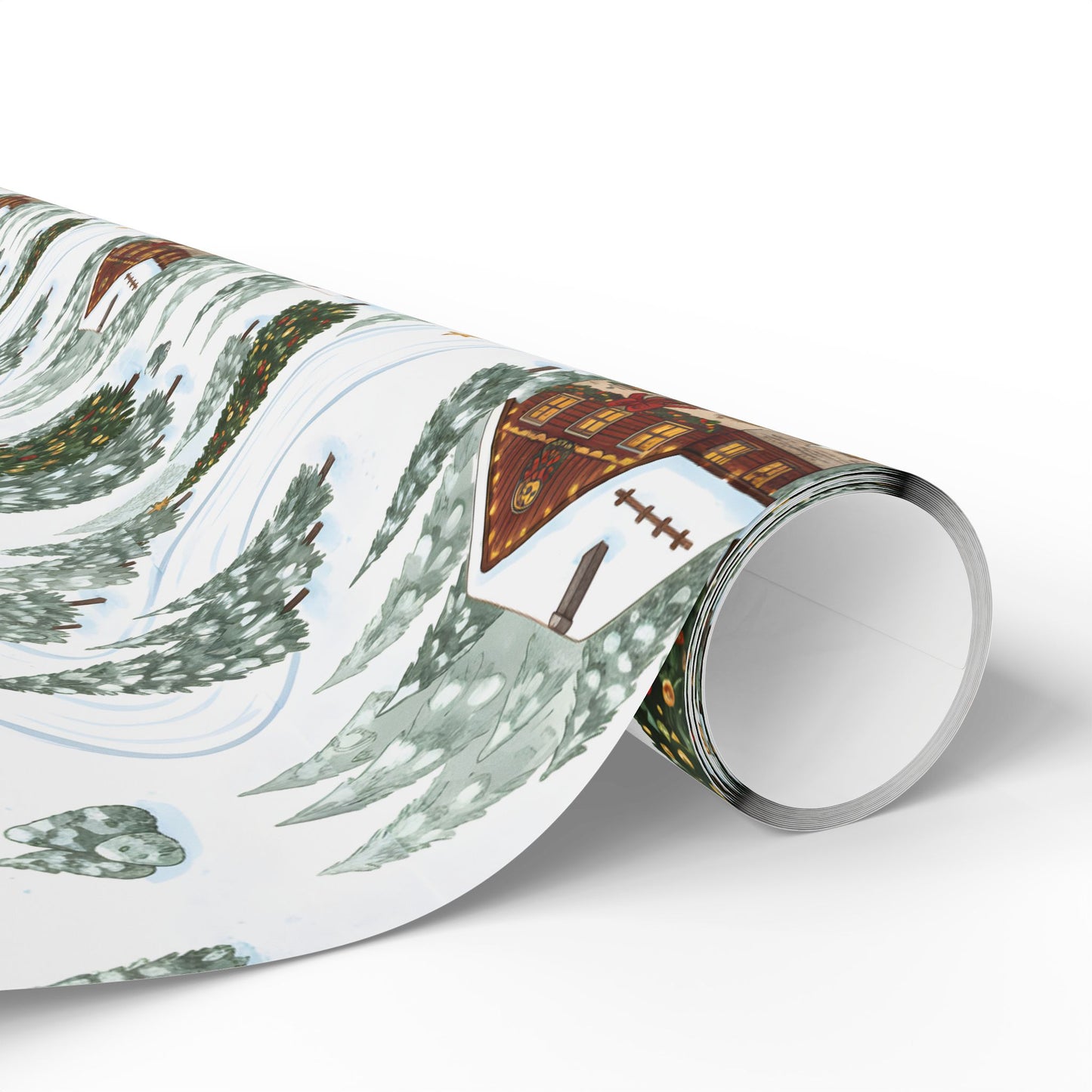Holiday Ski Run Wrapping Paper: Alpine Christmas Gift Wrap